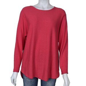 Michael Kors Lightweight Waffle Knit Sweater Tunic Pink Size Large